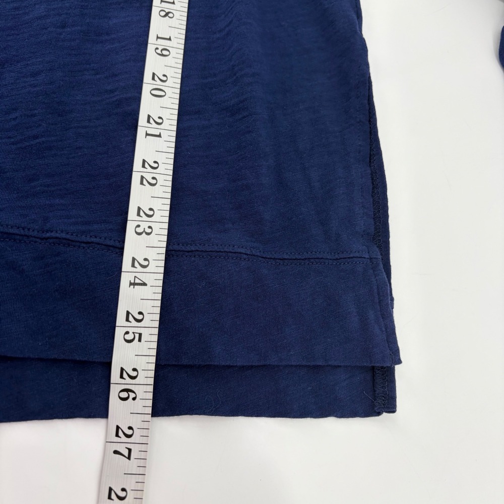 J.Crew Womens Medium Navy Blue Long Sleeve Slub Cotton Relaxed Crew Neck Tee - Picture 5 of 5